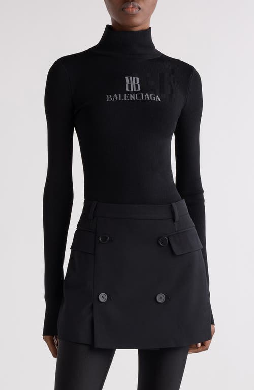 Balenciaga Black Viscose Knitwear In Black