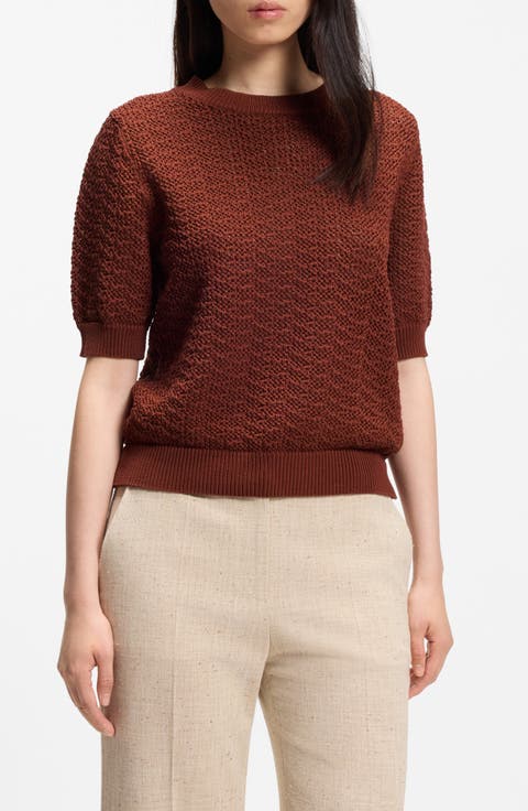 Folearia Short Sleeve Cotton Sweater