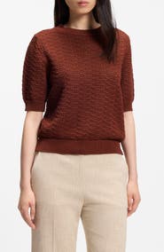 BOSS Folearia Short Sleeve Cotton Sweater
