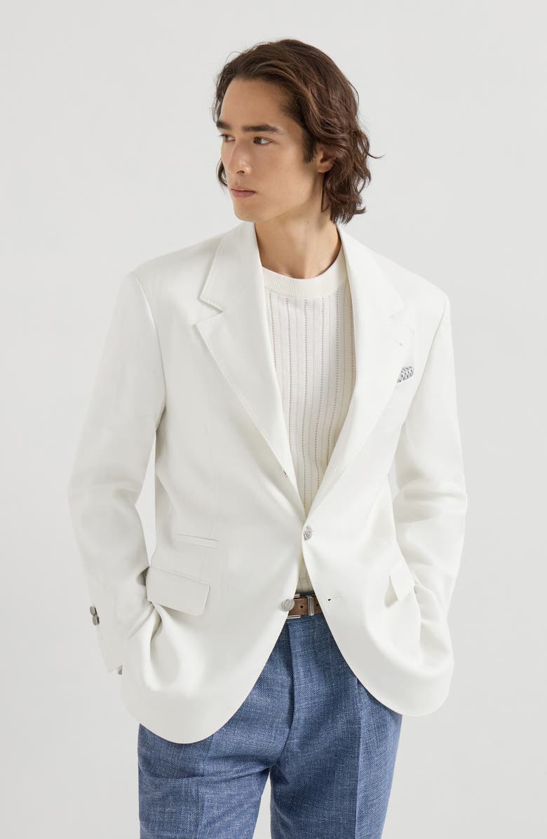 Brunello Cucinelli Gabardine blazer, Main, color, Panama