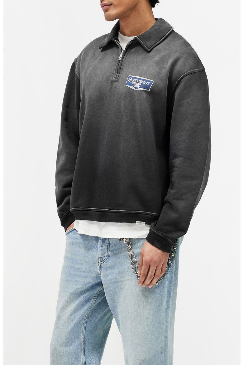 Nothing Faster Quarter Zip Graphic Sweatshirt, Alternate, color, STAINED BLACK
