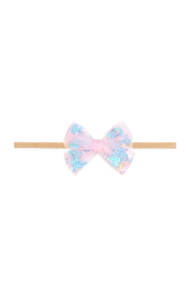 Mermaid Sequin Bow Baby Headband, Main, color, Pink