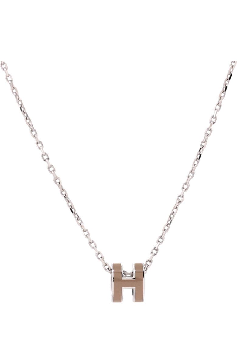 Pre-Owned Hermes Pop H Pendant Chain Necklace Metal and Enamel Mini, Main, color, Silver