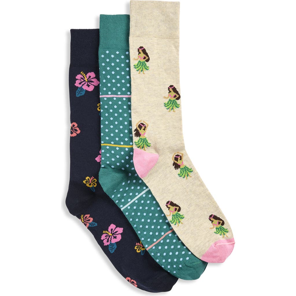 Synrgy By Dxl Big & Tall 3-pk Luau Vibes Socks
