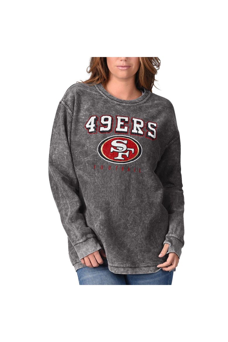 Women's G-III 4Her by Carl Banks Black San Francisco 49ers Comfy Cord Pullover Sweatshirt, Alternate, color, Black