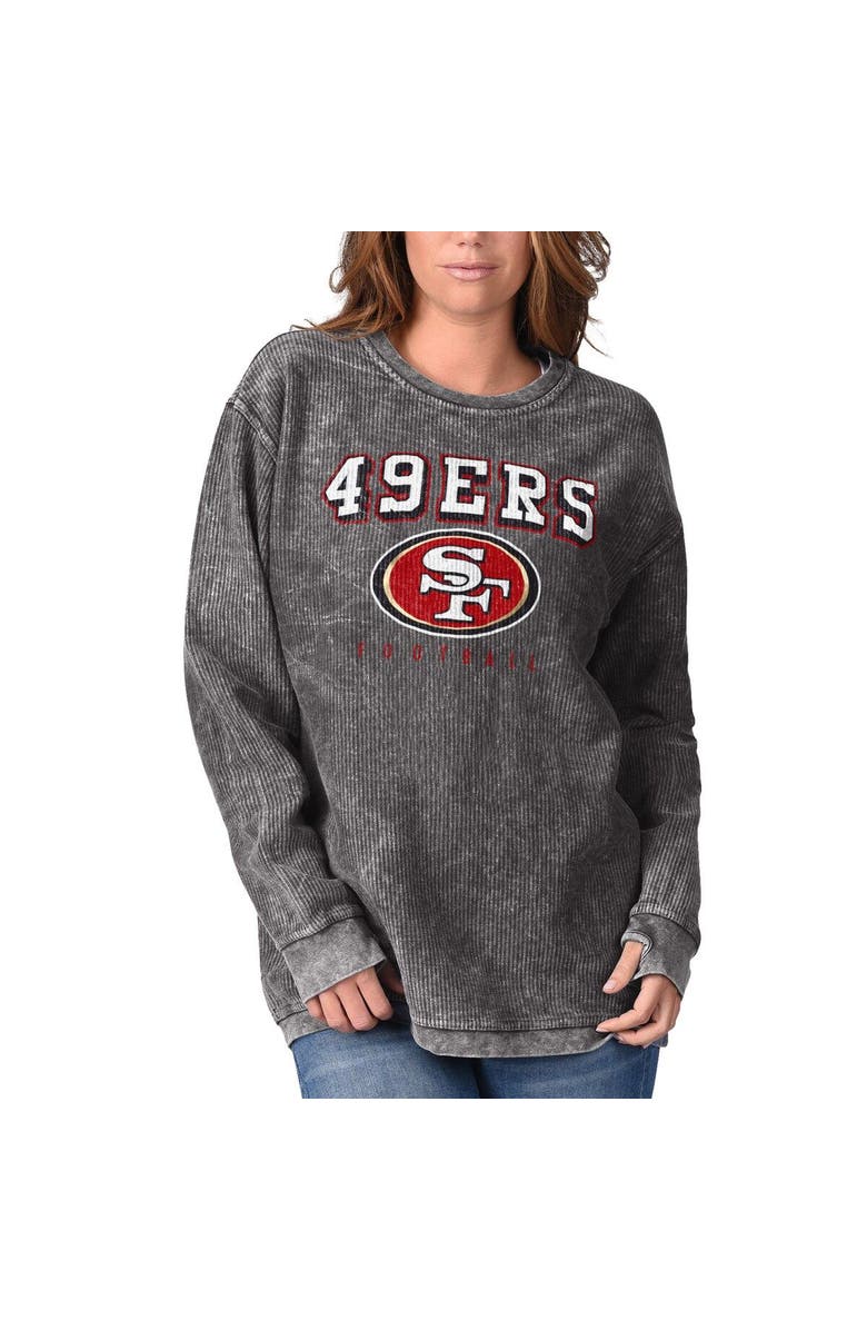 G-III 4HER BY CARL BANKS Women's G-III 4Her by Carl Banks Black San Francisco 49ers Comfy Cord Pullover Sweatshirt, Alternate, color, Black