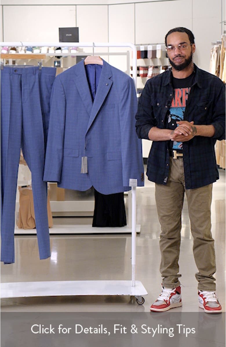 Esprit Light Blue Screen Weave Super 100s Wool Suit, sales video thumbnail