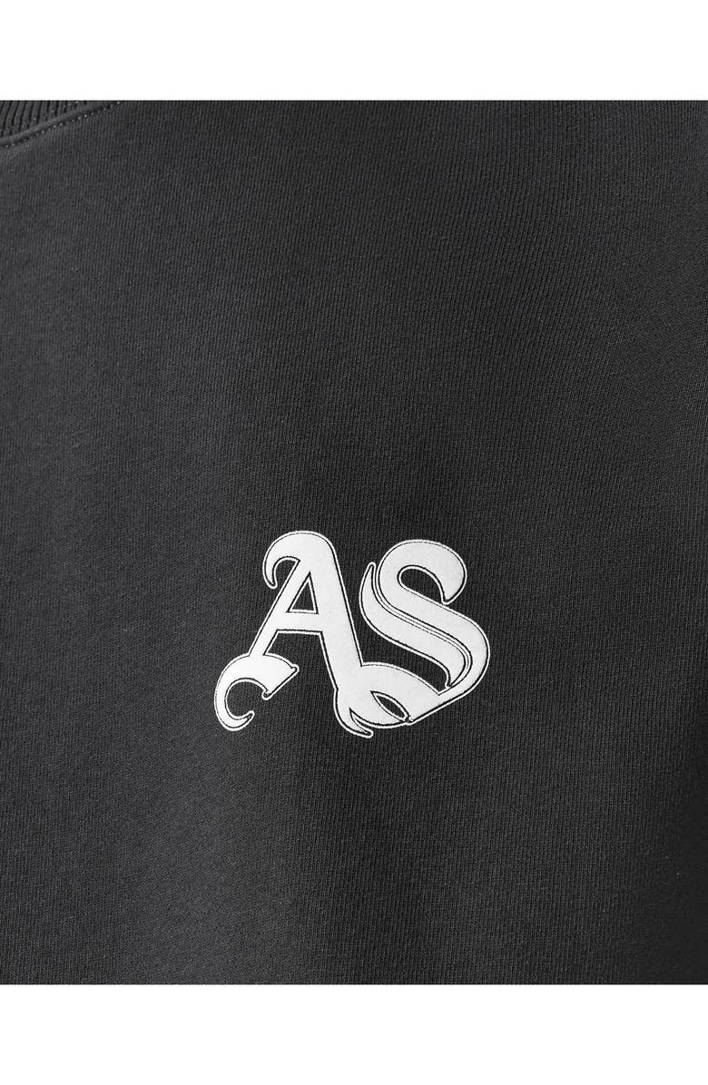 AllSaints Icon Oversize Cotton Crewneck Sweatshirt, Alternate, color, Washed Black