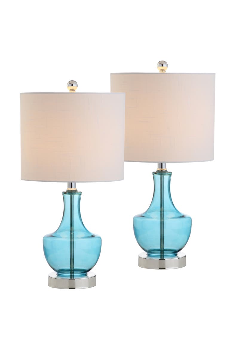 Colette Mini Glass LED Table Lamp, Alternate, color, Light Blue