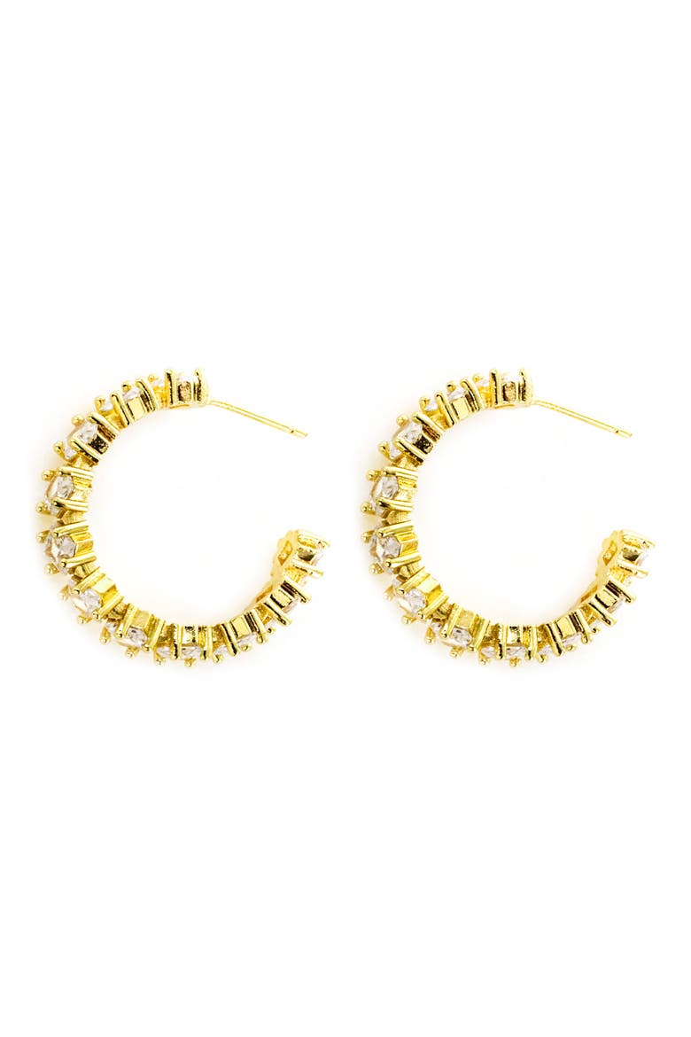 Crystal Hoop Earrings, Main, color, GOLD