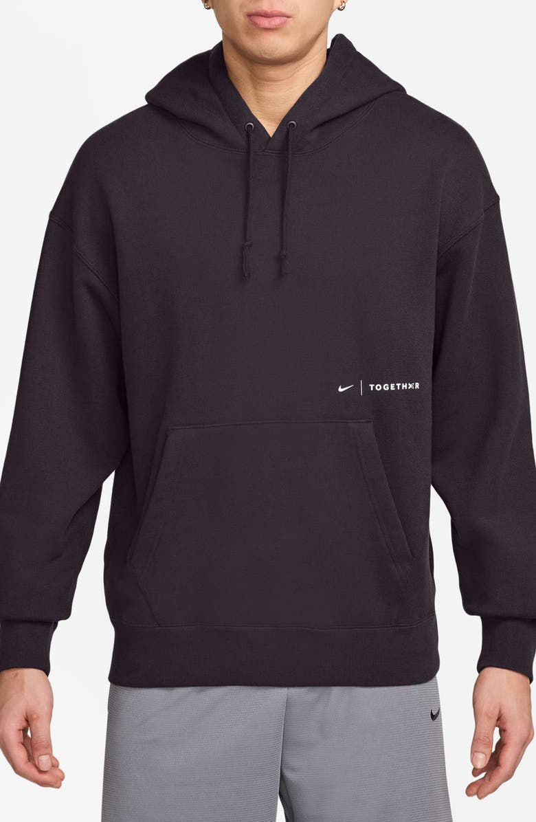 Nike EWWS Cotton French Terry Hoodie, Main, color, Off Noir/ White