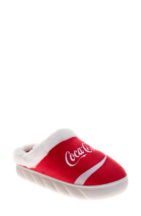 Coca-Cola® Faux Fur Trim Slipper (Women)