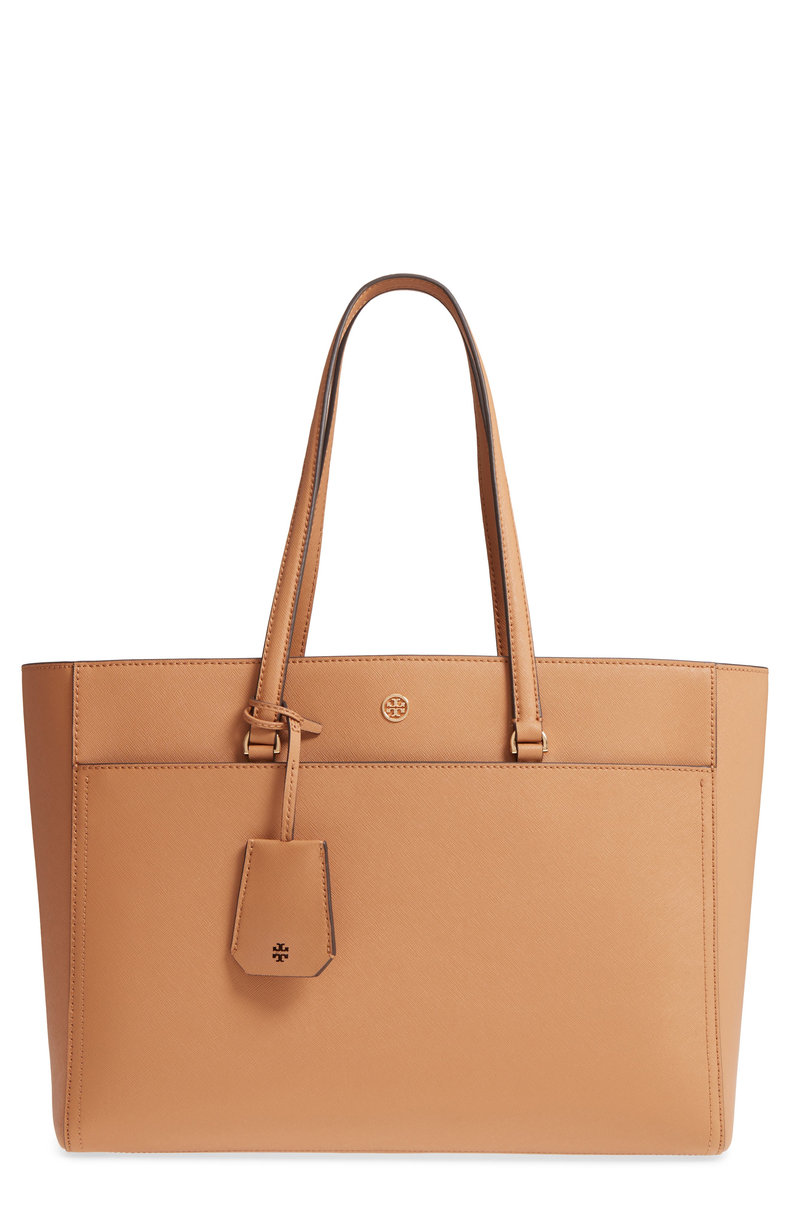 Robinson Leather Tote, Main, color, CARDAMOM / ROYAL NAVY