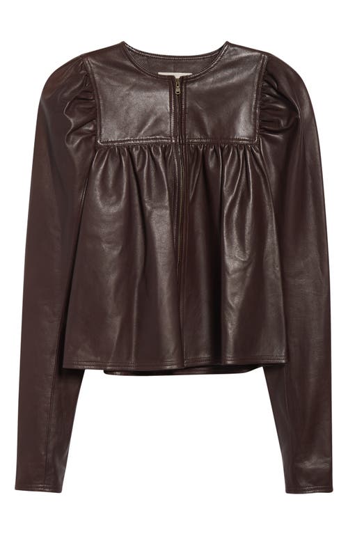Ulla Johnson Anouk Leather Jacket In Brown