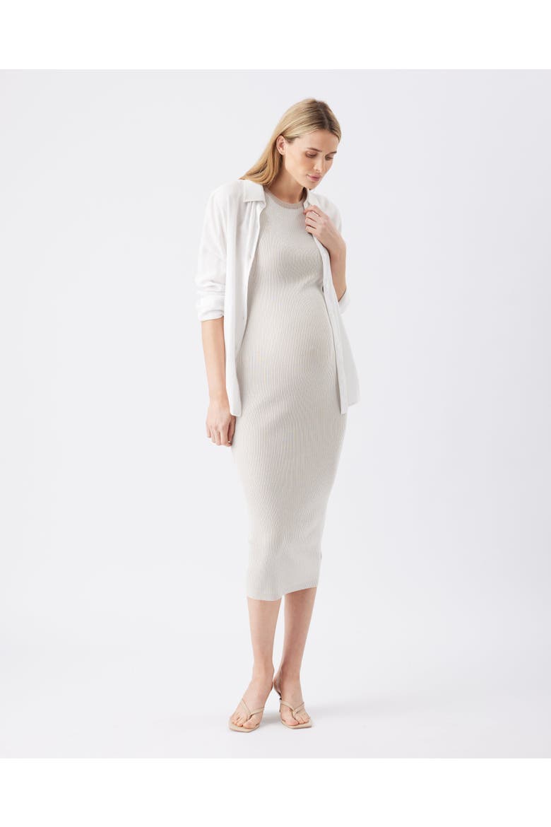 Noa Rib Knit Nursing Dress, Alternate, color, Natural / Taupe