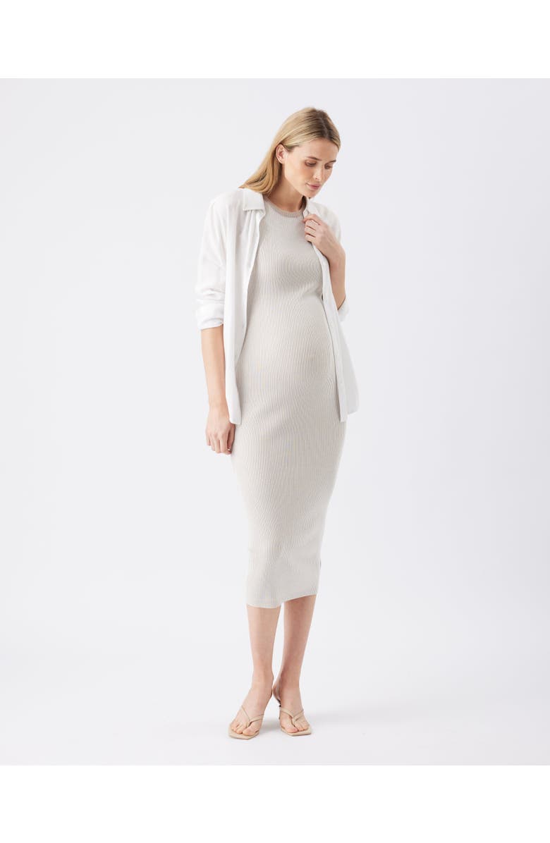 Ripe Maternity Noa Rib Knit Nursing Dress, Alternate, color, Natural / Taupe