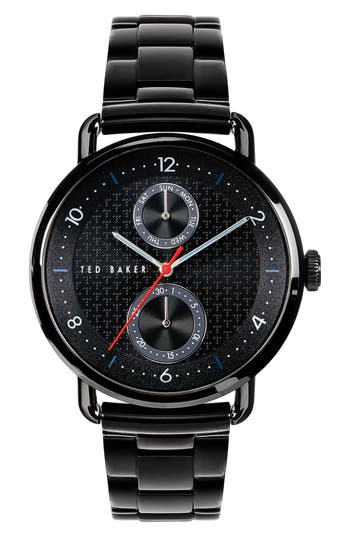 Ted Baker London Brixam Multifunction Bracelet Watch, 42mm In Black