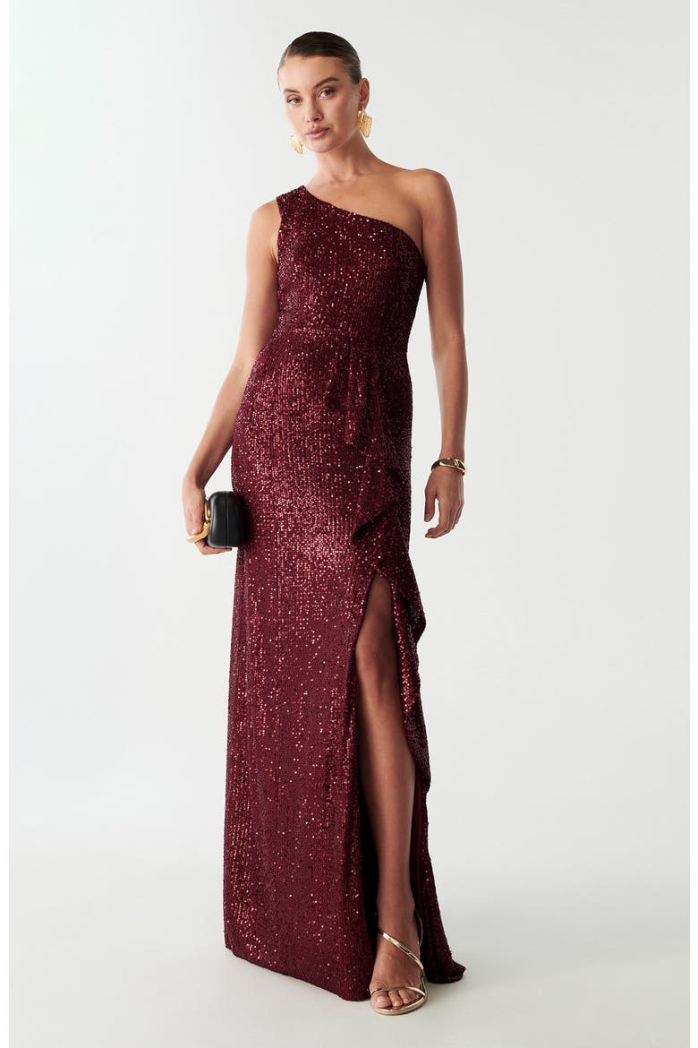 Catia Dress, Alternate, color, Burgundy Sequin