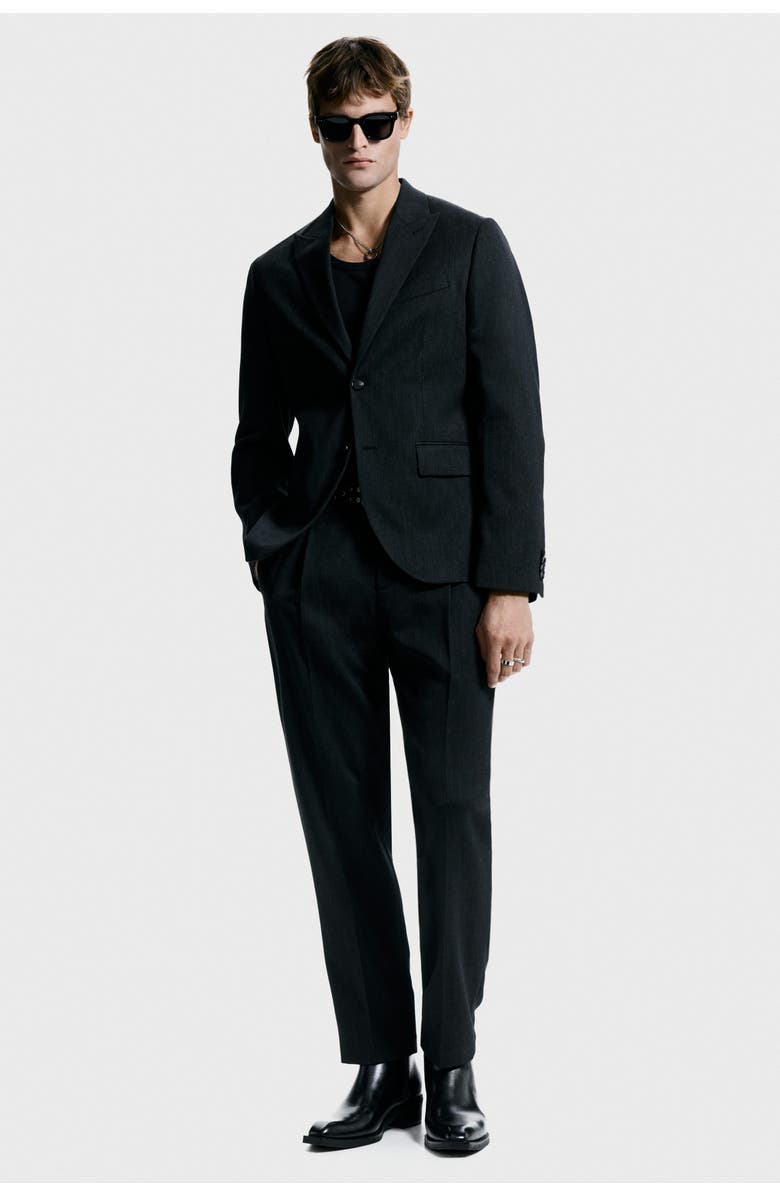 H&M Regular-fit single-breasted jacket, Main, color, Dark Gray