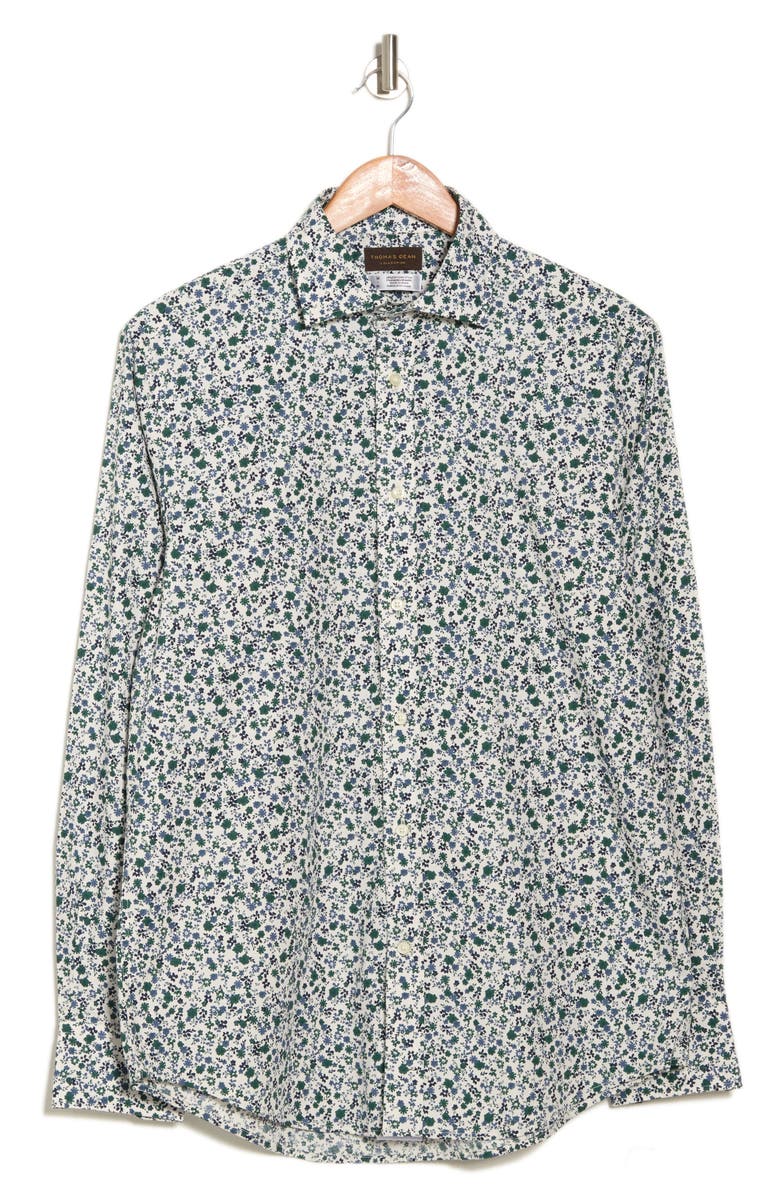 Thomas Dean Floral Print Dress Shirt, Alternate, color,