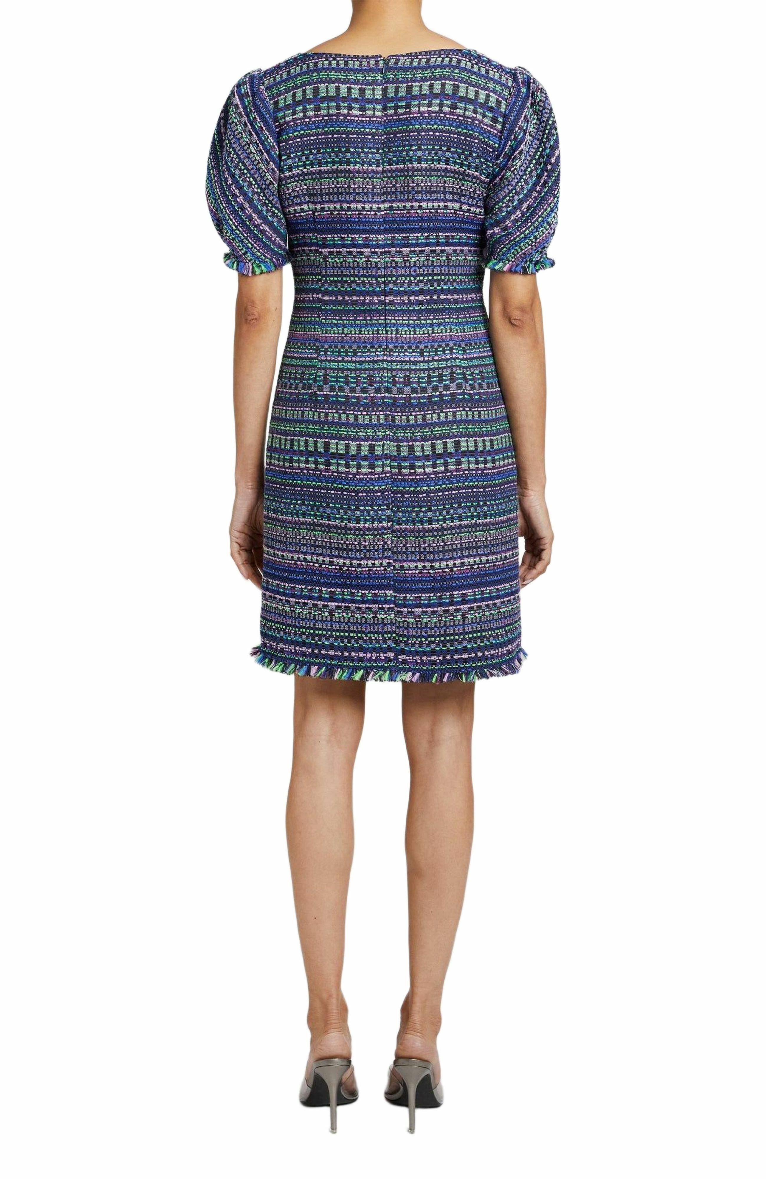 Bianca Tweed Shift Dress with Puff Sleeves - image 2