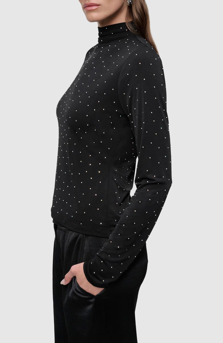 DKNY Stud Mock Neck Top, Alternate, color,