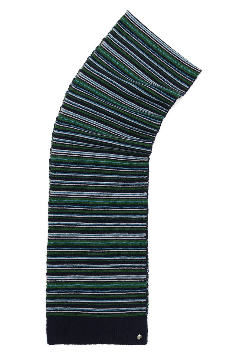 Garter Stitch Stripe Scarf, Alternate, color, FRENCH NAVY MULTI