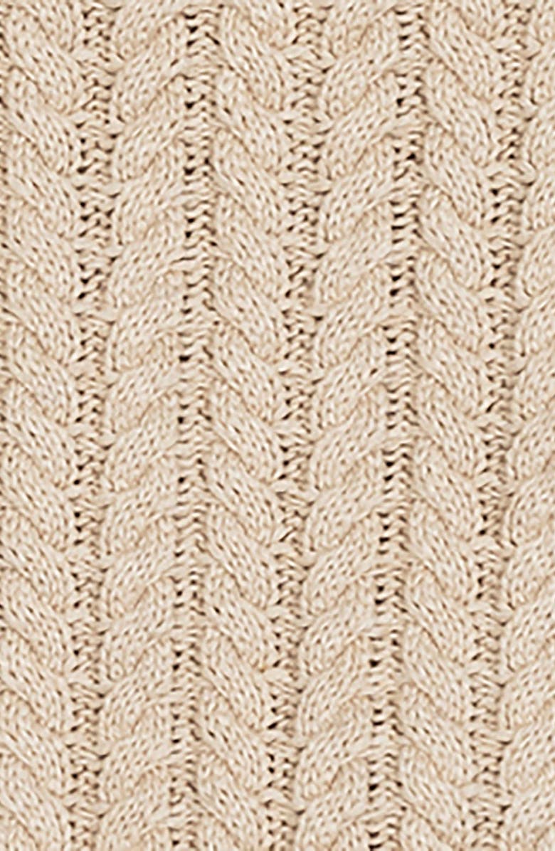 Hope & Henry Organic Peasant Sleeve Cable Sweater, Alternate, color, Oatmeal Heather