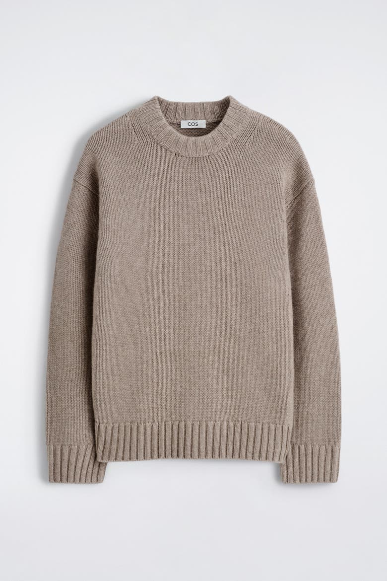 Chunky Cashmere Crew-neck Sweater, Alternate, color, UNDYED