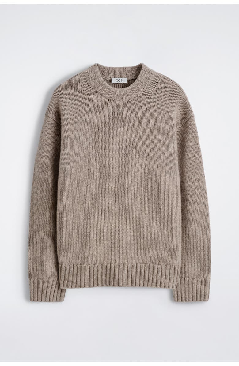 COS Chunky Cashmere Crew-neck Jumper, Alternate, color, Undyed