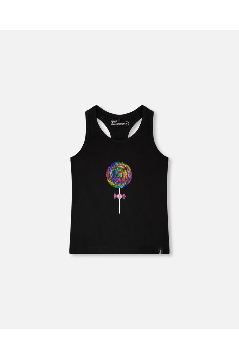 Organic Cotton Sleeveless Jersey Tank Top, Main, color, Black