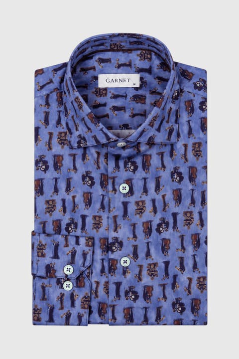 Men's Spencer Regular-fit Print Long-sleeve Shirt