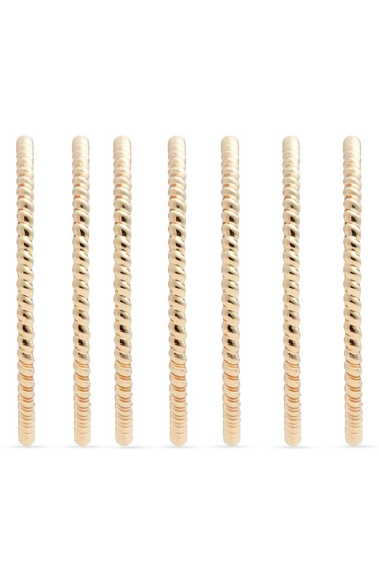 Nordstrom Set of 7 Stacking Rings, Alternate, color, Gold