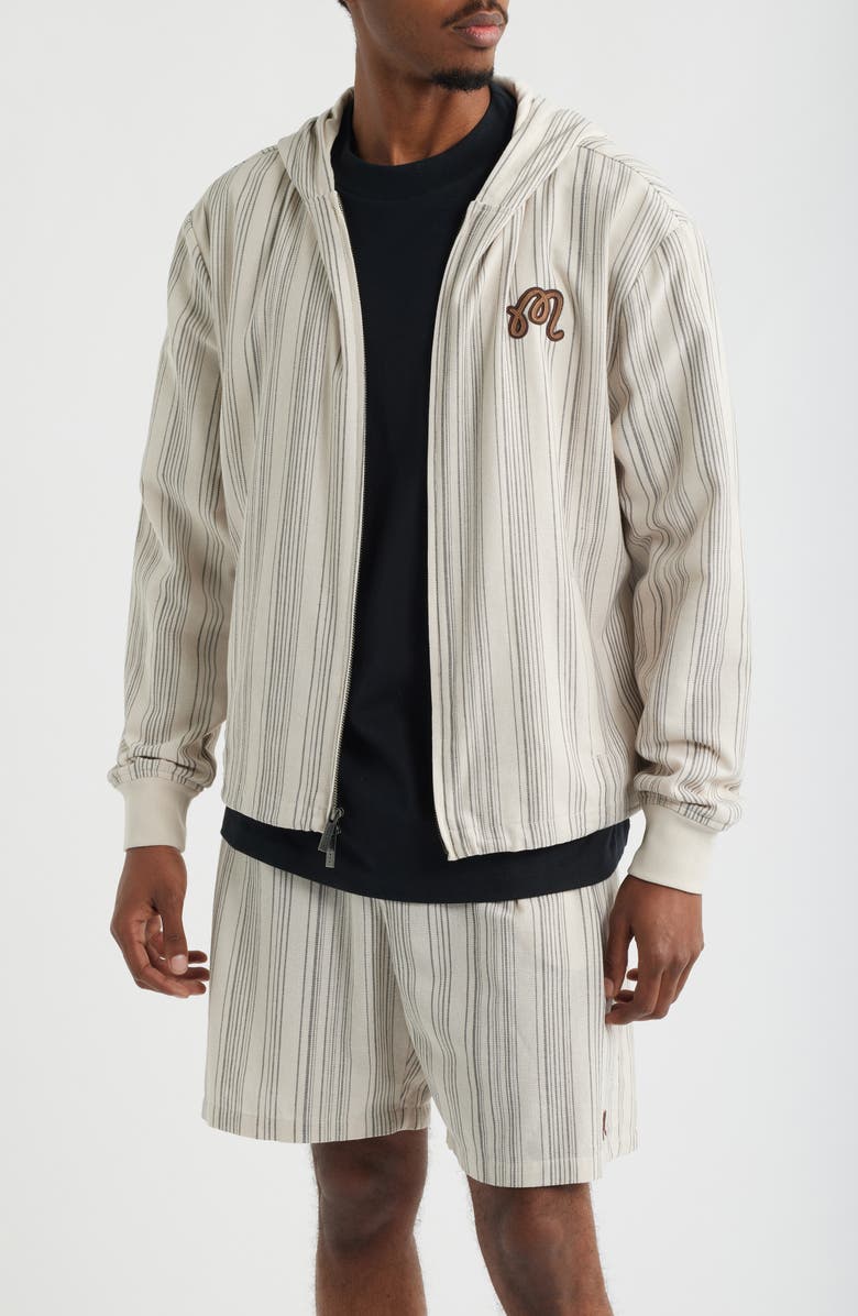 MALBON Arena Hooded Jacket, Main, color, Cream Stripe