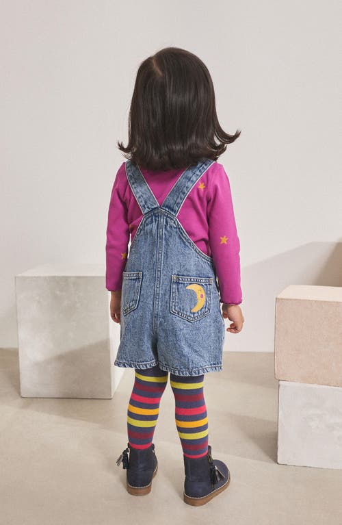 Next Kids' Print T-shirt, Denim Overalls & Socks Set In Blue