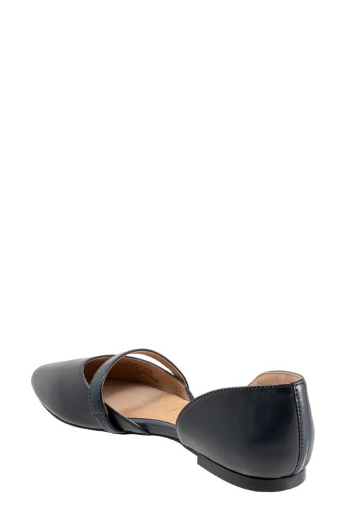 Trotters Emory D'orsay Pointed Toe Flat In Navy