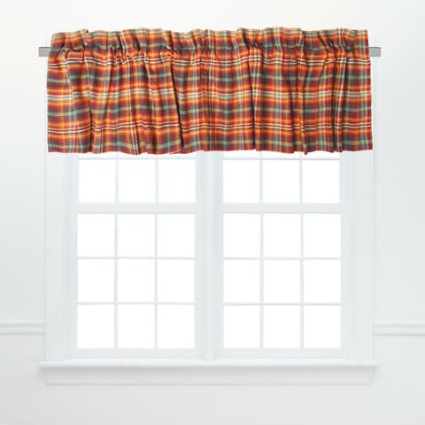 Randall Plaid 100% Cotton Set of 2 Window Valances 15" x 72"