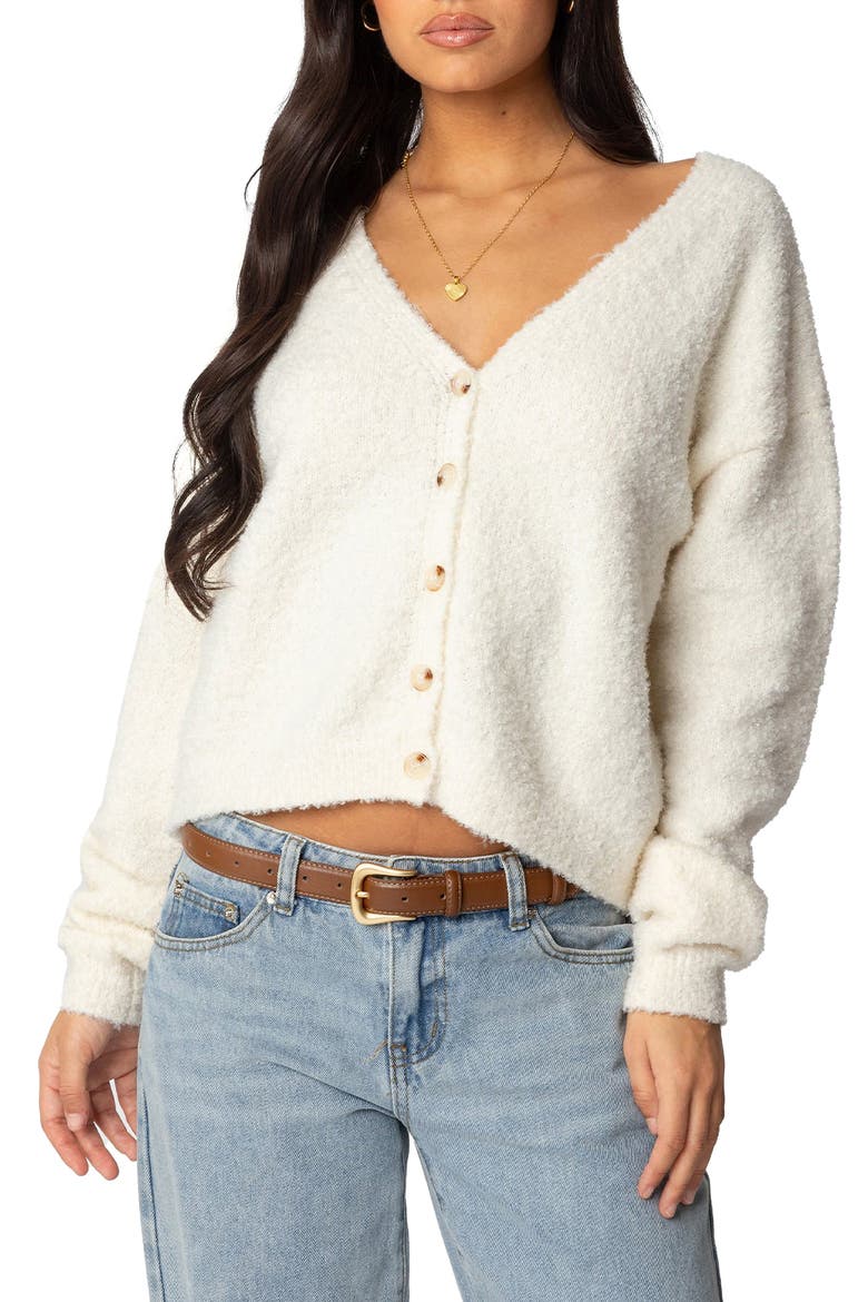 Jade Crop Cardigan, Main, color, CREAM