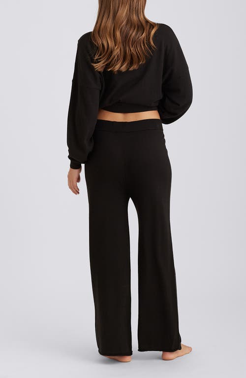 Papinelle Cotton & Cashmere Crewneck Pajama Top In Black