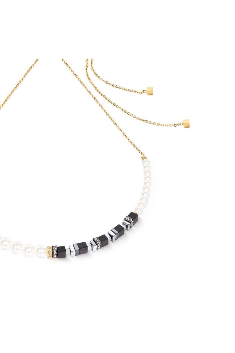 Precious Fusion Offset Slider Necklace Onyx, Alternate, color, Black-White
