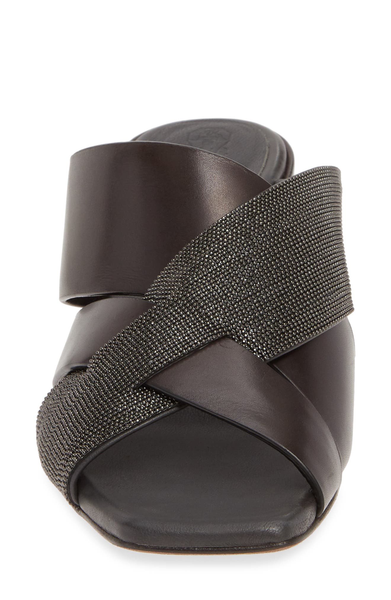 Brunello Cucinelli Asymmetric Cross Strap Slide Sandal, Alternate, color, 