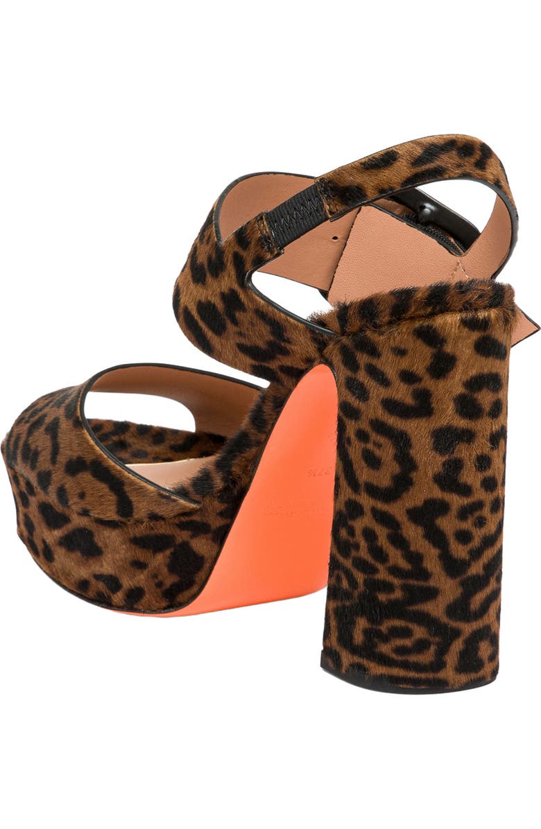 Santoni Animal-print cavallino sandal, Alternate, color, Brown