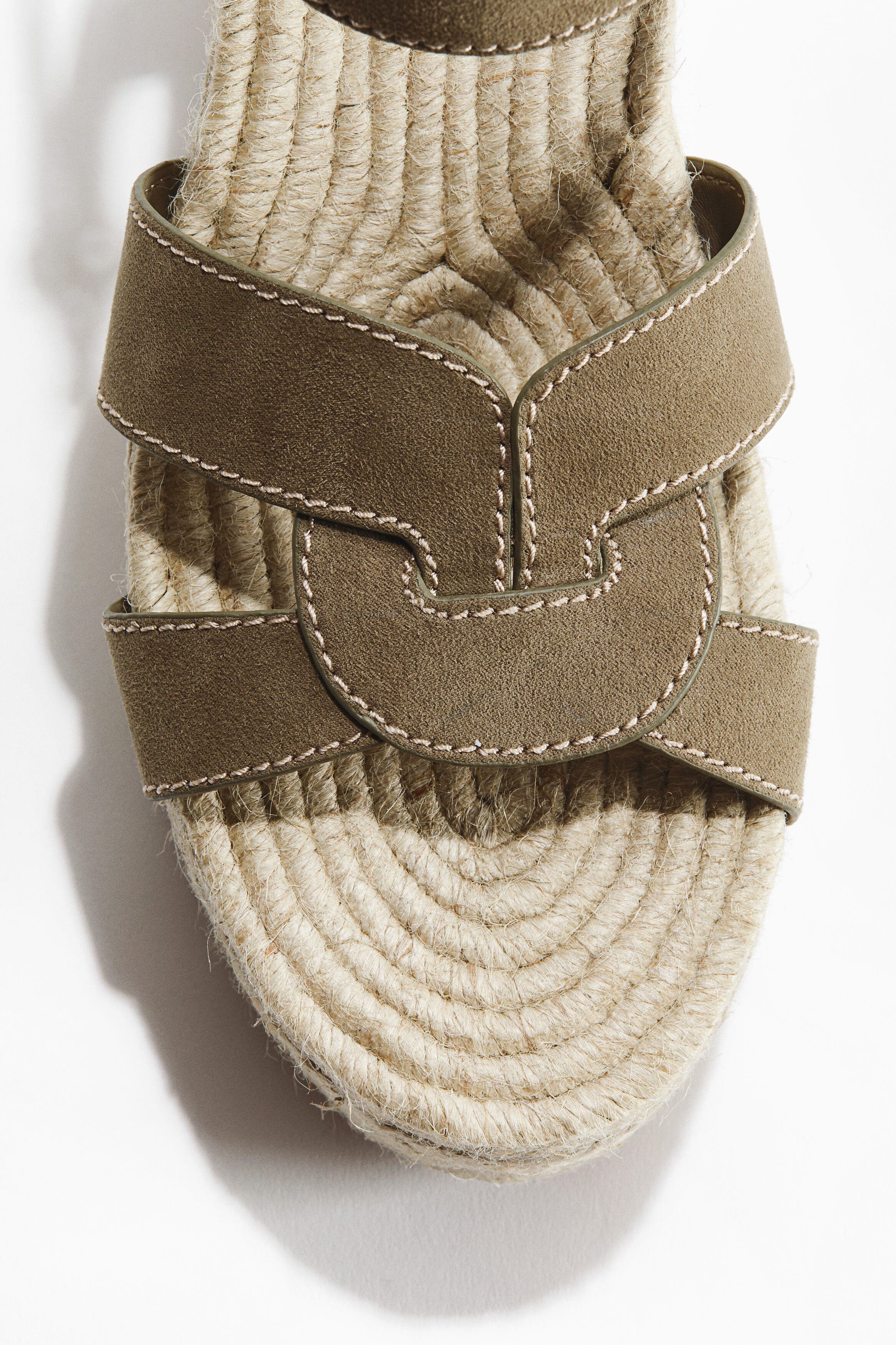 H&M Wedge-heel espadrilles, Alternate, color, Khaki Green
