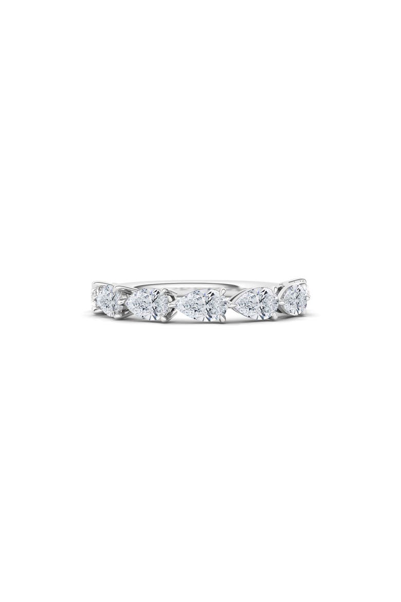 Pear Cut Lab Created Diamond Half Eternity Ring, Alternate, color, WHITE GOLD