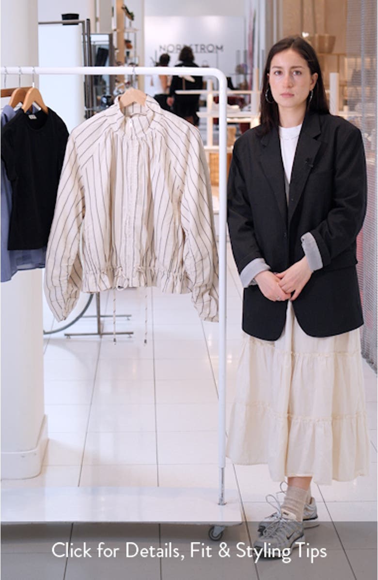 Devon Stripe Ruffle Hem Jacket, sales video thumbnail