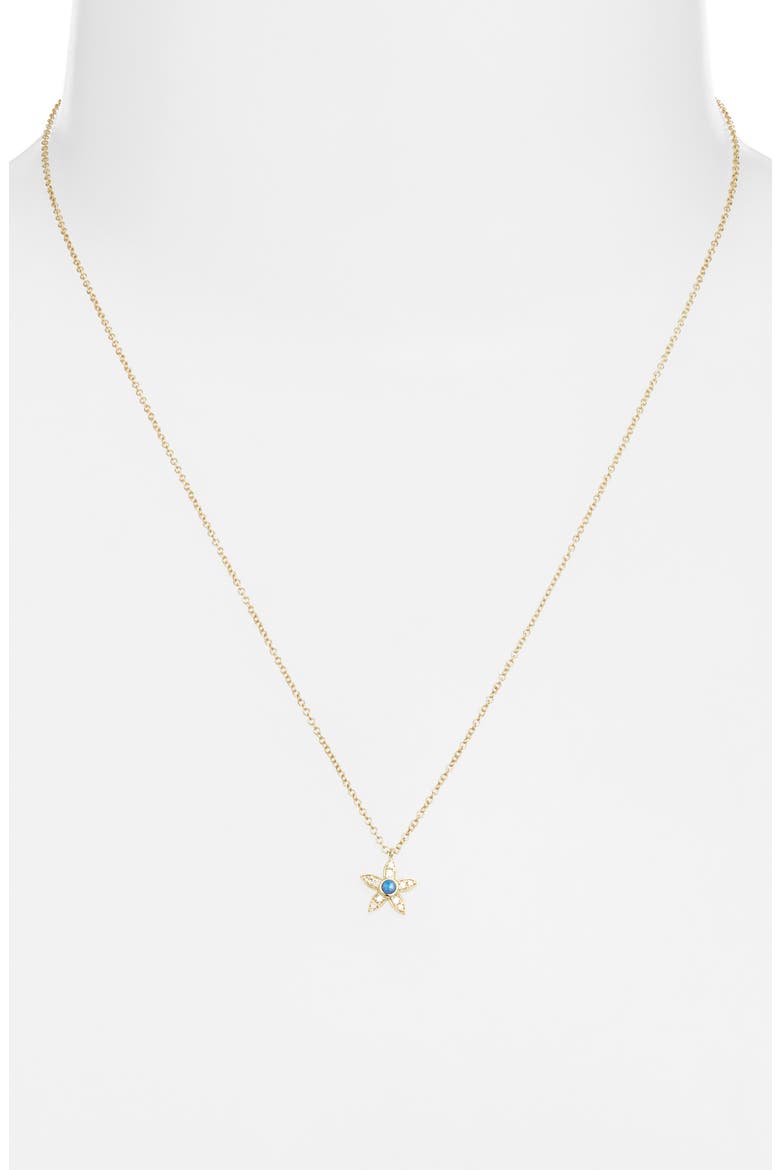 Opal Accent Flower Pendant Necklace, Alternate, color, YELLOW