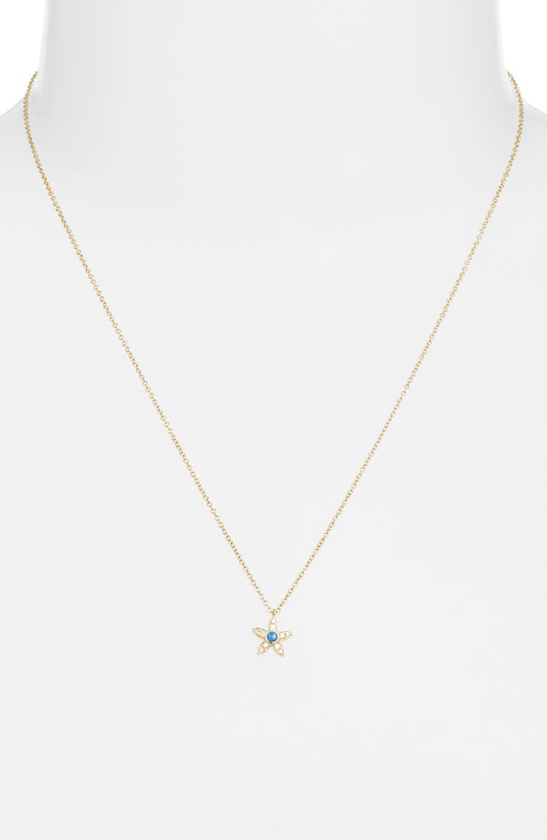 Meira T Opal Accent Flower Pendant Necklace, Alternate, color,