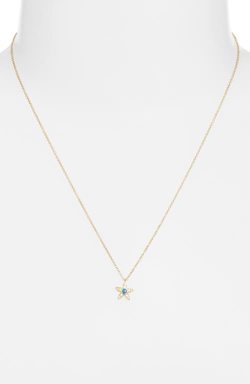 Meira T Opal Accent Flower Pendant Necklace In Gold