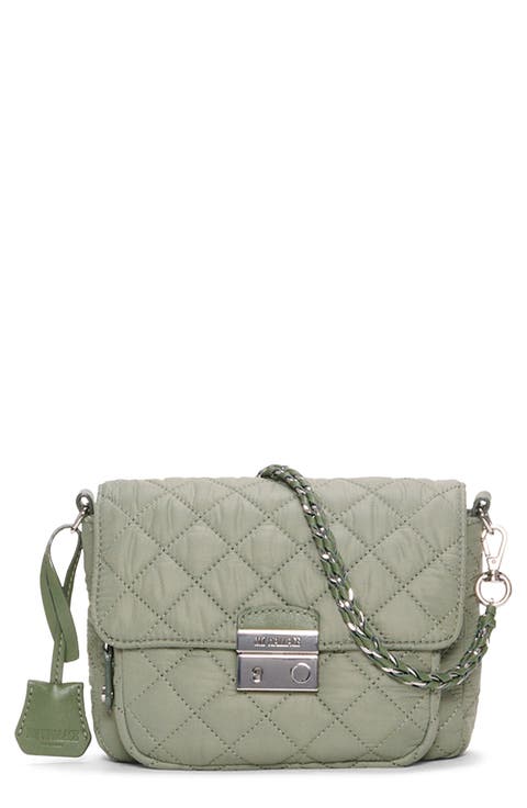 Small Crosby Lock Quilted Nylon Crossbody Bag