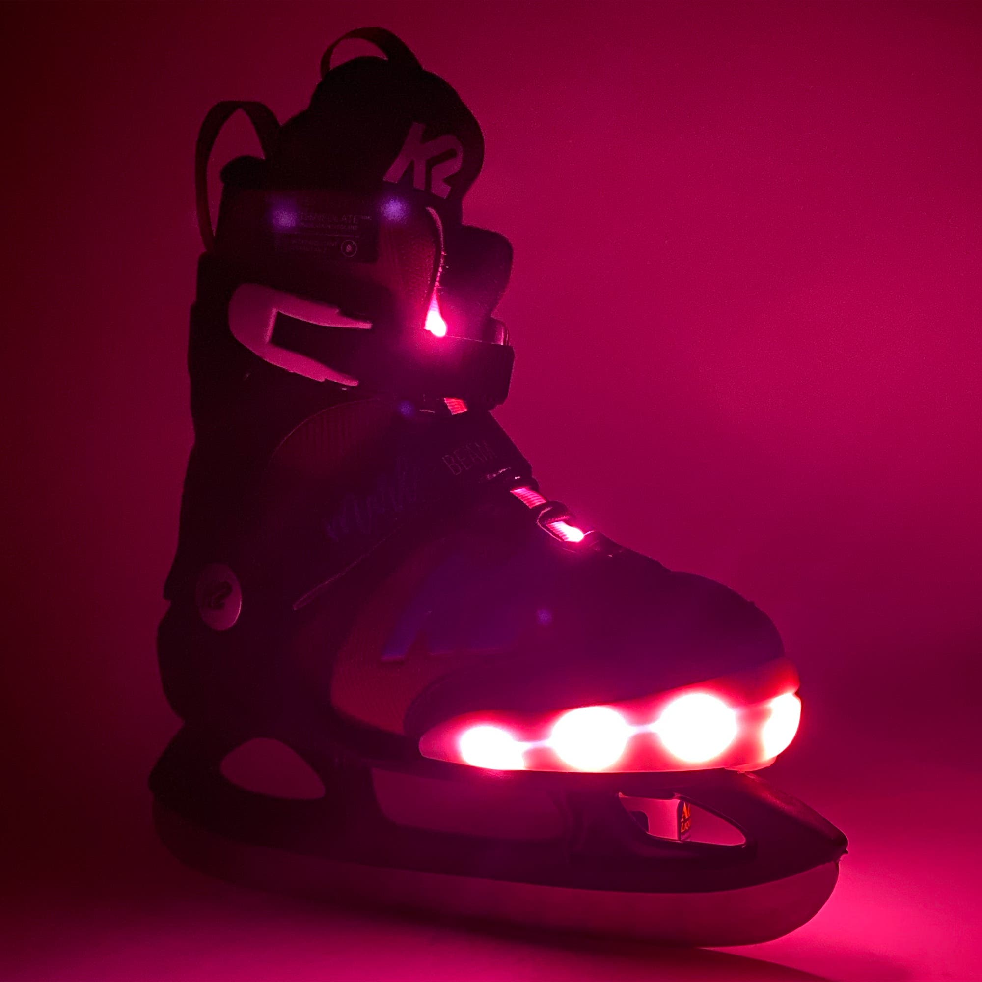 K2 Marlee Beam Girls Adjustable Ice Skates, Alternate, color, Red/Blue